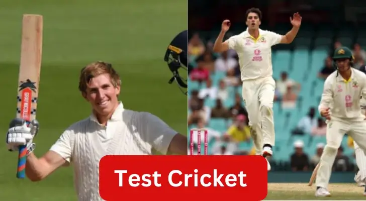 Types of Cricket: Bowler and Batsman in Test Match Uniforms