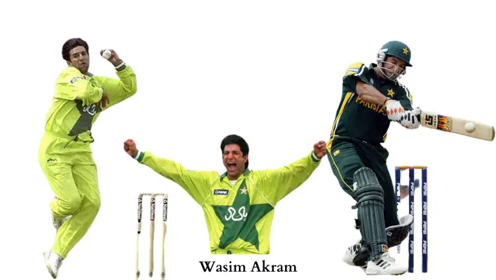 Wasim akram bowling style and batting style.
